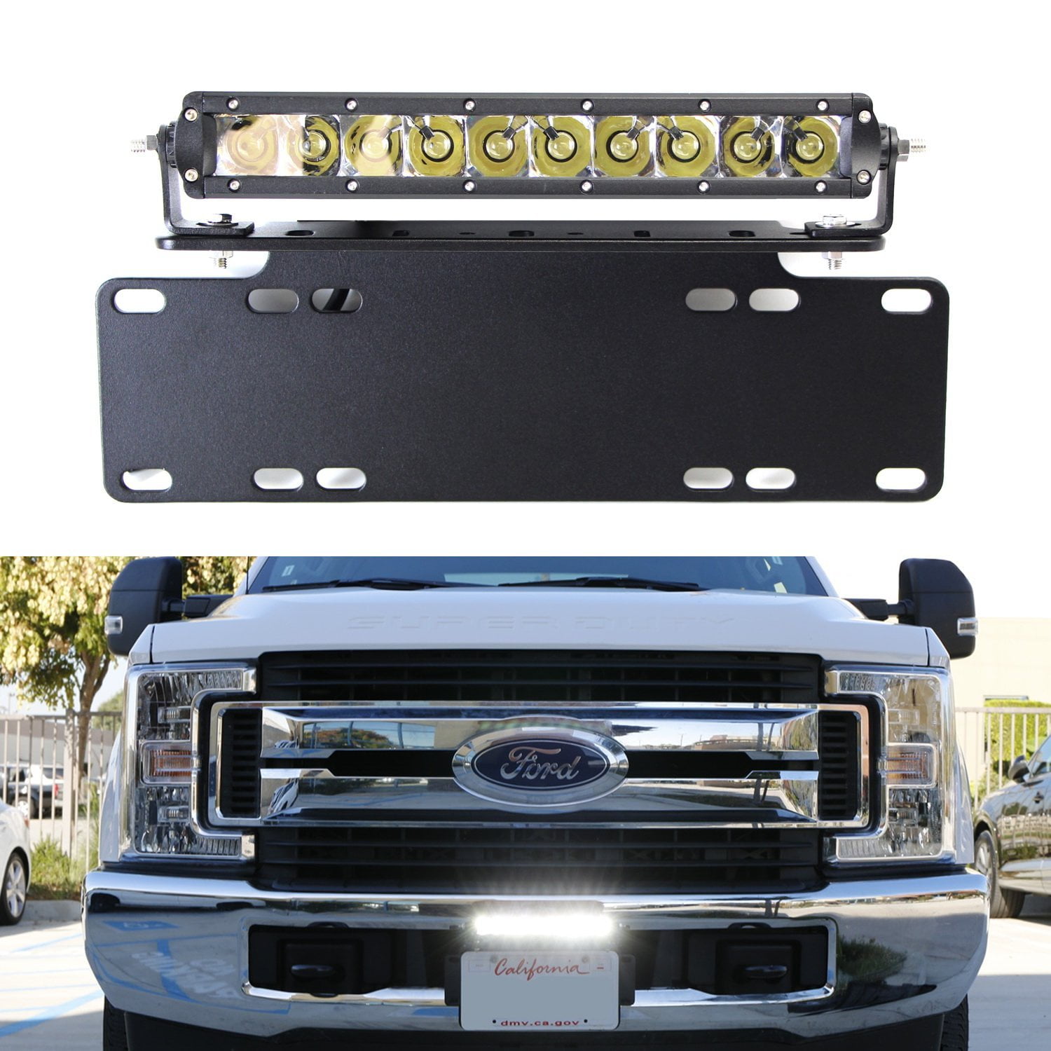 iJDMTOY 50W High Power CREE LED Light Bar w/ Front License Plate