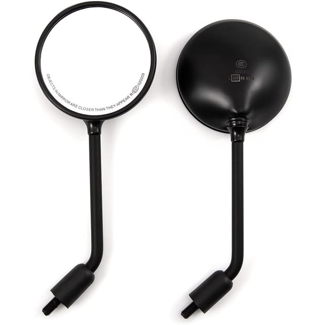 APEBAZY Motorcycle Rear View Mirror Classic Retro Round Handlebar Side Mirror with 8 mm 10 mm Screws and Metal Shafts for ATV Scooter Dirt Bike Cruiser