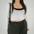 thumbnail image 3 of T-Shirts Courts Unis pour Femmes avec Camisoles Sans Manches, 3 of 5