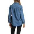 thumbnail image 3 of INSPIRE CHIC Collar Denim Jacket for Women's Button Down Long Sleeve Oversized Jean Jackets XS Light Blue, 3 of 6