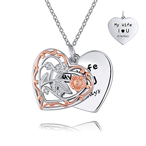 Rose Flower Pendant Necklace Sterling 