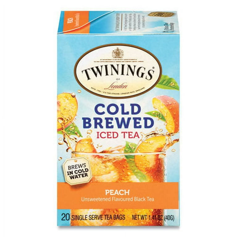 Cold Brew Iced Tea Bags, Peach, 0.07 oz Tea Bag, 20/Box Cold Brew Iced Tea Bags, Peach, 0.07 oz Tea Bag, 20/Box