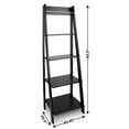 thumbnail image 6 of Pemberly Row Modern Solid Wood 5-Shelves Ladder Bookcase in Black, 6 of 7
