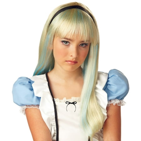 Alice In Wonderland Blonde & Blue Wig for Child