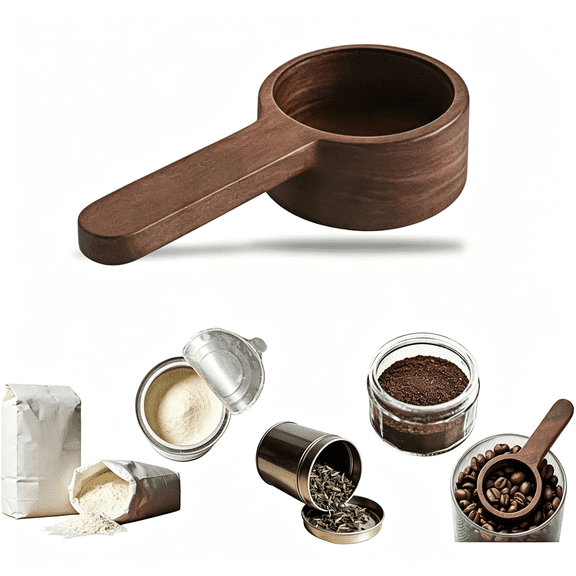 ACDANC Walnut Wood Coffee Scoop & Measuring Spoon - 1 Tablespoon (15Ml) for Ground Coffee, Tea, Spices, Protein Powder - Non-Scratch Kitchen Utensil, Reusable Stirring Spoon