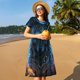 thumbnail image 4 of Easygdp Cool Blue Light Wolf para Vestido Transpirable de Mujer, Vestido Suelto de Manga Corta con Pliegues y Bolsillos para el Verano, 4 of 6