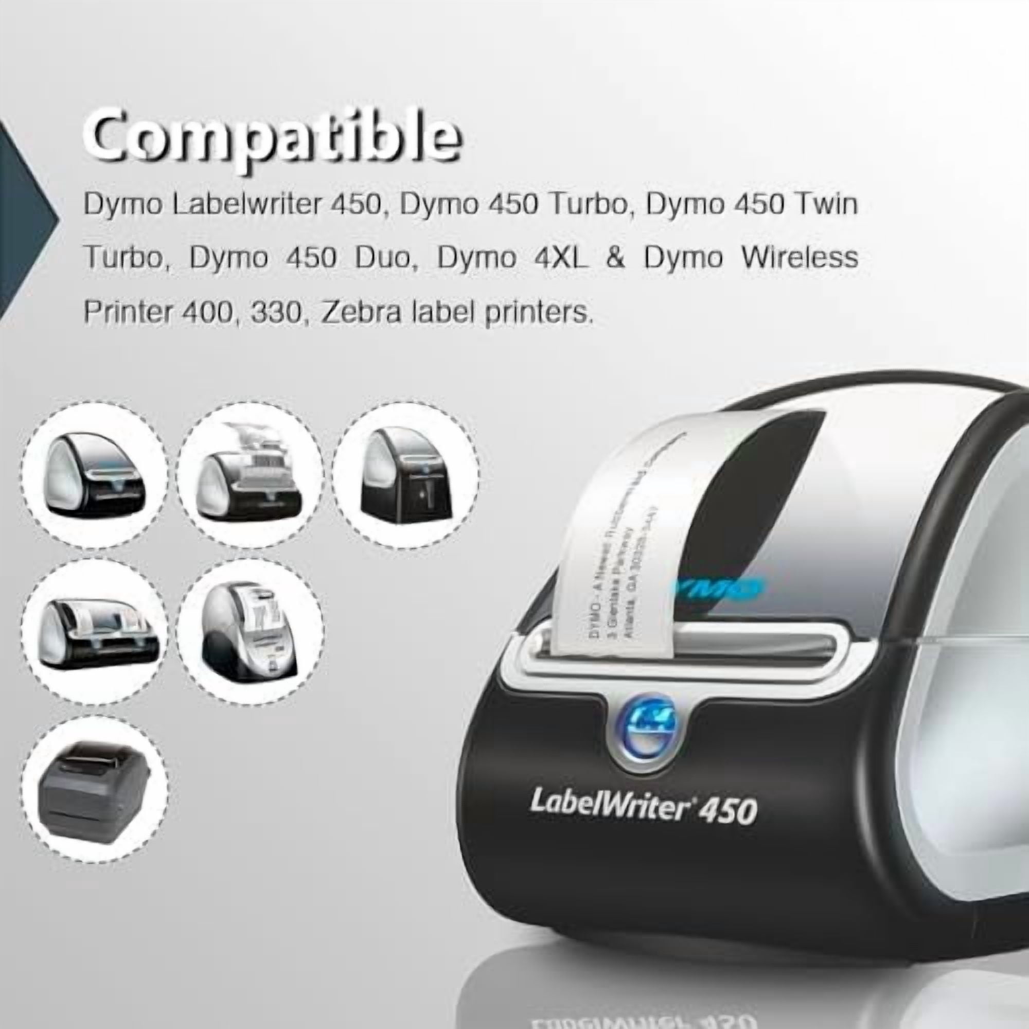 Jointown - Compatible DYMO 30332 (1" x 1") Square Multipurpose Labels - Compatible with DYMO Labelwriter 450, 4XL & Zebra Desktop Printers [10 Rolls/7500 Labels]