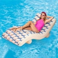 thumbnail image 7 of Funsicle: Deco FunChaiser Lounge - Blue & Cream, Inflatable Pool & Water Float, 68x34x30", Contoured Design, Drink Holder, 220 lb Capacity, 7 of 7