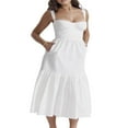 thumbnail image 2 of Femmes Slip Robe Sans Manches Robe Coupe Basse Longue d'Été Robe Swing, 2 of 7
