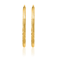 thumbnail image 3 of 14K Solid Yellow Gold 1.5mm Endless Round Medium Hoop Earrings, 3 of 10