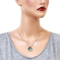 thumbnail image 2 of Turkey Pendant Necklace Hand Painted Rhodium Plated 17 Inch Snake Chain J0087, 2 of 3