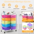 thumbnail image 6 of Costway 15-Drawer Rolling Storage Cart Mobile Organizer with Lockable Wheels Rainbow, 6 of 8