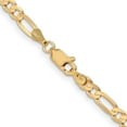 thumbnail image 3 of 14K Yellow Gold Figaro Chain Necklace 18 inch 4 mm Concave Open with Lobster Clasp, 3 of 4