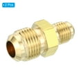 thumbnail image 3 of Uxcell 1/4 SAE Male x 3/8 SAE Male Brass Flare Union Connector, 2 Pcs Gas Adapter Brass Tube Coupler Pipe Fitting, 3 of 6