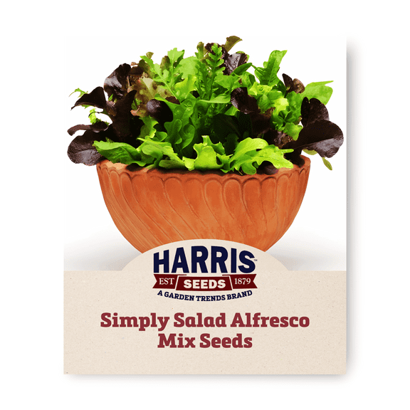 Harris Seeds - Simply Salad Seeds - Alfresco Mix Non-GMO Variety - 10 Multi-Pelleted Seeds