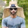 thumbnail image 4 of Under $1 PEONAVET Wide Brim Soalr Fan Hat for Men Women,Outdoor Sun Protection Sun Hat With Removable Neck Flap,UPF 50+ Fishing Hat for Fishing, Hiking, Camping（Khaki）, 4 of 5