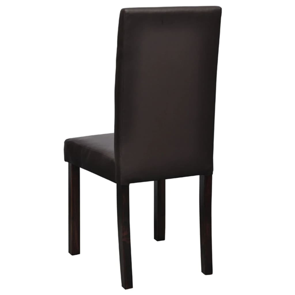 Kepooman 4pcs Faux Leather Dining Chairs for Lining Room, Brown Kepooman 4pcs Faux Leather Dining Chairs for Lining Room, Brown