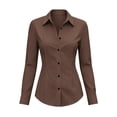 thumbnail image 5 of MLCDZ Womens Dress Shirts Long Sleeve Collared Button Down Wrinkle Free Business Casual Lightweight Blouse Office Work Daily Commute Tops, 5 of 7
