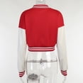 thumbnail image 6 of PU Sleeve Baseball Jacket (M, Red), 6 of 9