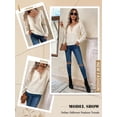 thumbnail image 7 of NFTOEIULA Women Guipure Lace Panel V Neck Long Sleeve Pointelle Knit Sweater, 7 of 7