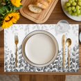 thumbnail image 4 of Spring Gray Eucalyptus Placemats Set of 4, Summer Botanical Leaf Country Placemats for Dining Table, Place Mats for Kitchen Tabletop, Waterproof Wipeable Dining Table Mats Set, 4 of 9