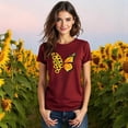 thumbnail image 3 of Blusa con Estampado de Mariposa y Girasoles – Diseño Único y Significativo Color Shedron Talla Grande Marca Emil SaEs, 3 of 4