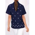 thumbnail image 4 of HAPPY BAY Women's Casual Solid Blouse Shirt TShirts Short Sleeve Button Down Dress Tops Tee Shirts Hawaiian Blouses for Women S plus-size Dustyblue_AD558, 4 of 4
