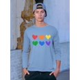 thumbnail image 2 of Colorful Hearts Pride Design Tee Long Sleeve Men's, 2 of 4