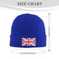 thumbnail image 3 of LNWH Knitted Acrylic Hat, Patriotic United Kingdom Flag Pattern Winter Beanie Hat for Cold Weather, Blue, 3 of 4