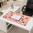 thumbnail image 3 of Long Mouse Pads for Desk,Pink Christmas Santa Pattern Desk Mats on Top Of Desks, Desk Mouse Pad Extra Large with 3mm Non-Slip Base and Stitched Edge for Gaming,Office,Work,Home 31.5x15.7in, 3 of 5