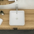 thumbnail image 6 of 15.69"×15.69"×5.13" White Ceramic Rectangular Countertop Bathroom Sink, 6 of 10