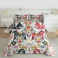 thumbnail image 2 of jejeloiu Colorful Horse Floral Queen Comforter Set,Retro Boho Flower Bedding Comforter Set For Boys Girls Reversible 3pcs, 2 of 8