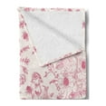 thumbnail image 2 of Floral Soft Flannel Fleece Throw Blanket, Romantic Rose Flower Bouquet Blooms in Soft Pastel Tones Botanical Rococo Design, Cozy Plush for Indoor and Outdoor Use, 50" x 60", Pale Pink, by Ambesonne, 2 of 5