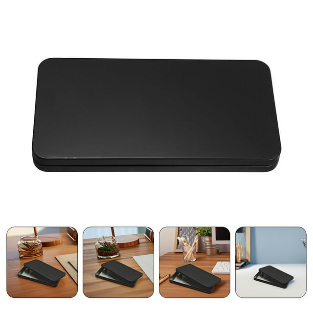 IFANLANDOR 2Pcs Money Holder for Cash Black Tinplate Cash Box for General Users