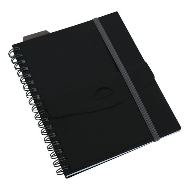 Cuaderno A6 Oxford Con Liga Bolsa Sobre Regla 70 Hojas Color Negro