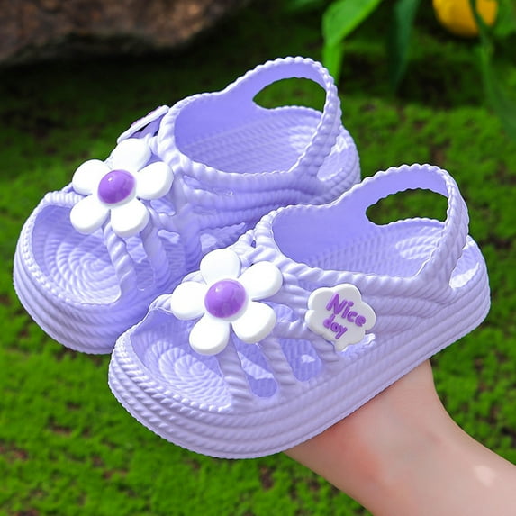 CHENge Toddler Girls Summer Sandals Breathable Walking Flower Shoes Lightweight Sport Sandals Toddler Sneakers