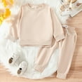 thumbnail image 2 of TOWED22 Boy Outfits Boy Clothes Long Sleeve Tops Casual Pants Set Boy Clothing Fall Winter Outfit(Beige,12-18 M), 2 of 5