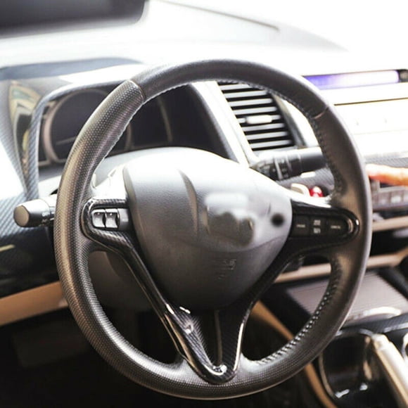 for Honda for Civic 2006 - 2011 ABS Carbon Fiber Inner Steering Wheel Cover Trim -