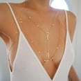 thumbnail image 4 of Bavsenic 14K Gold Body Chains for Women, Sexy Layered Belly Waist Chain Crossover Bikini Bra Chain, Summer Beach Rhinestone Body Jewelry, 4 of 7