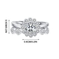 thumbnail image 3 of HomeKingdee 2 Pcs Adjustable Open Moissanite Snowflake Engagement Rings Set - Plated Simulation Zircon Diamond Rings for Women for Parties Banquets Gifts, 3 of 5