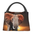 thumbnail image 1 of Fotbe Elephant Sunset in Kenya Bolsa Térmica Portátil con Estampado, Bolsa de Entrega de Alimentos Aislada, Bolsa Reutilizable de Gran Capacidad para Comidas y Supermercado, 1 of 6