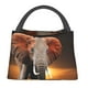 thumbnail image 1 of Fotbe Elephant Sunset in Kenya Bolsa Térmica Portátil con Estampado, Bolsa de Entrega de Alimentos Aislada, Bolsa Reutilizable de Gran Capacidad para Comidas y Supermercado, 1 of 6
