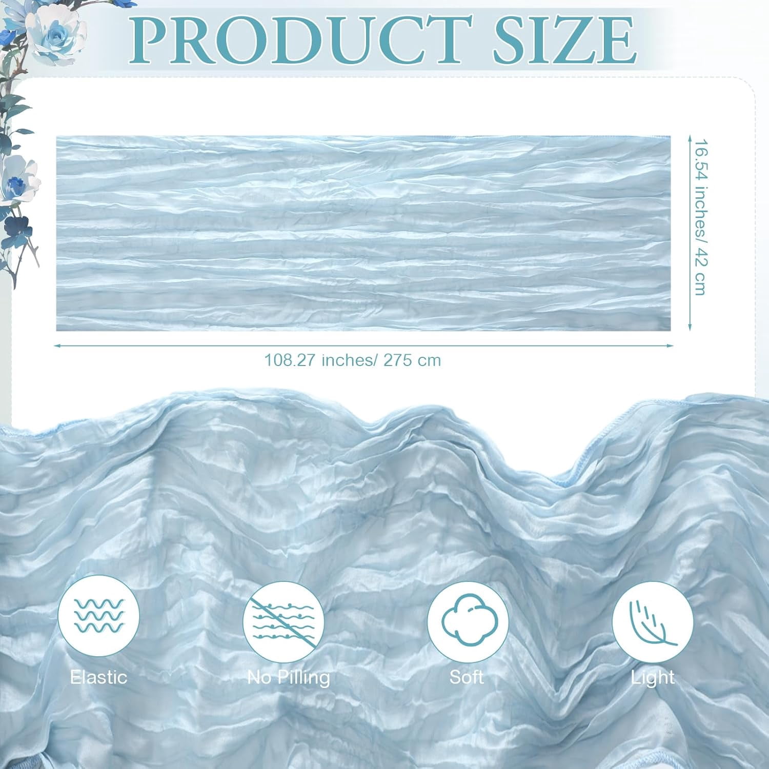 10 Pcs 71''x102'' Extra Large White Outdoor Boho Picnic Blanket with Table Runner 8 Blue Throw Pillow Cover Oversized Washable Portable Beach Blanket for Valentine Picnic Camp Lawn Wedding
