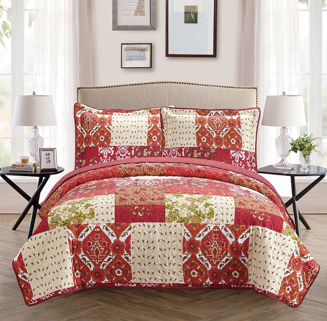 Fancy Collection 3pc King\/California King Oversize Reversible Bedspread Bed Cover Floral Beige Fancy Collection 3pc King\/California King Oversize Reversible Bedspread Bed Cover Floral Beige