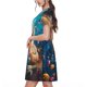 thumbnail image 2 of Easygdp Colorful Planet Universe para Vestido Transpirable de Mujer, Vestido Suelto de Manga Corta con Pliegues y Bolsillos para el Verano, 2 of 6