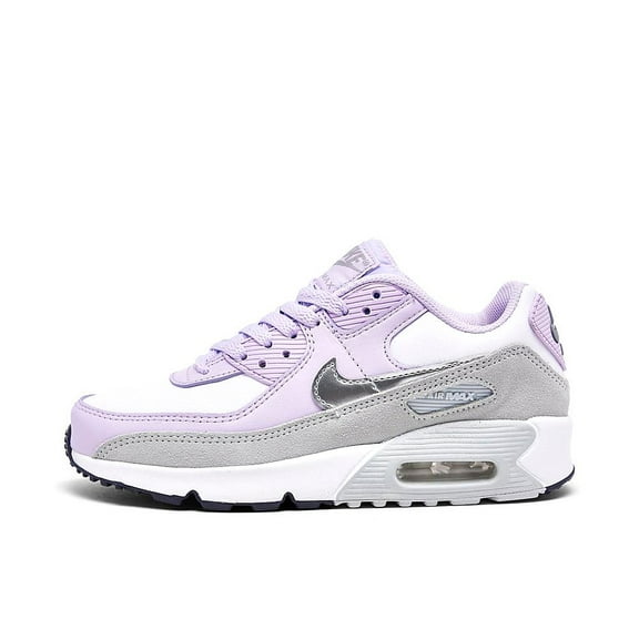 Big Kid's Nike Air Max 90 LTR White/Metallic Silver (CD6864 123) - 6