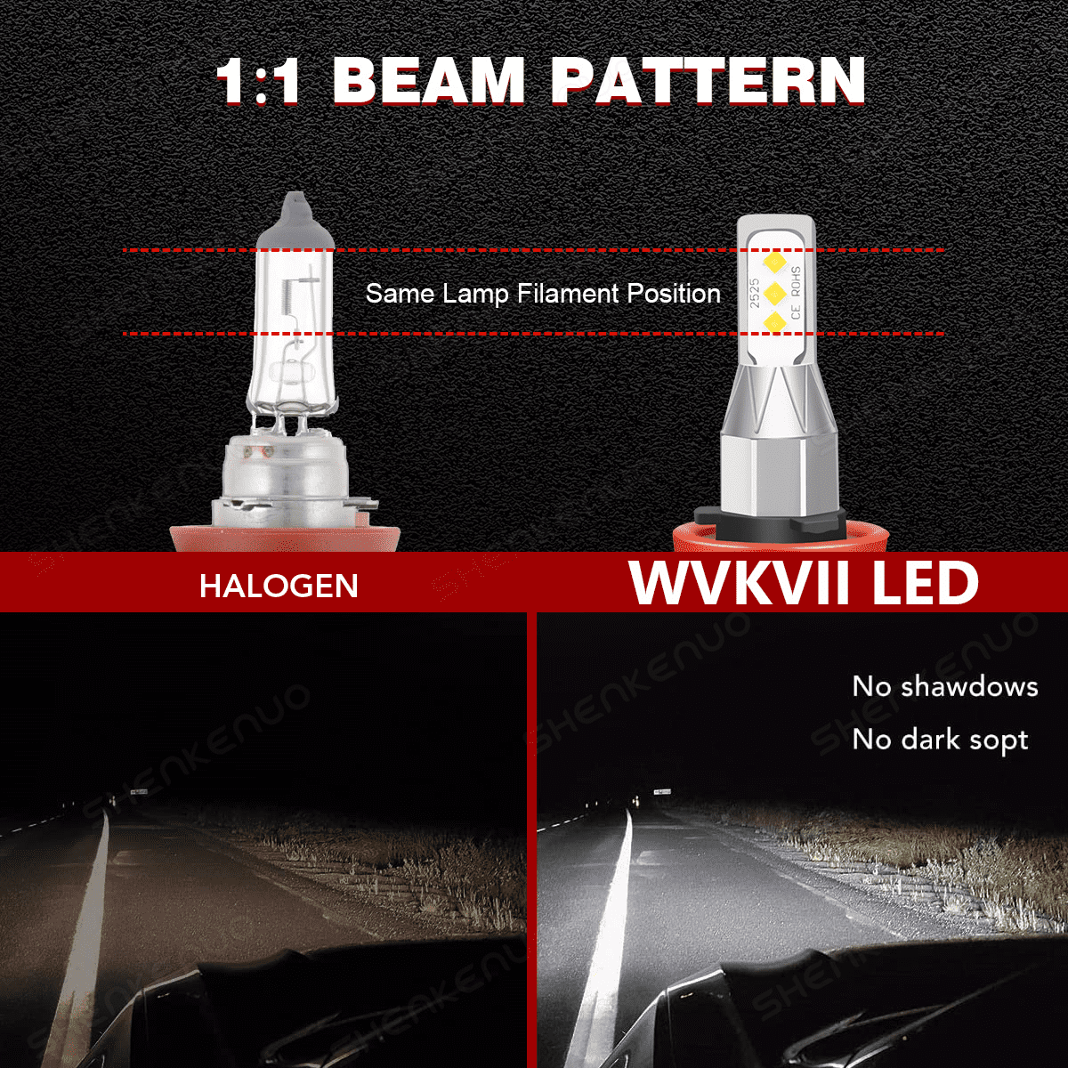 For 2018 2019 2020 Chevy Equinox Combo LED Headlight High Low Beam Fog Light Bulbs Kit 6000K Pack of 4