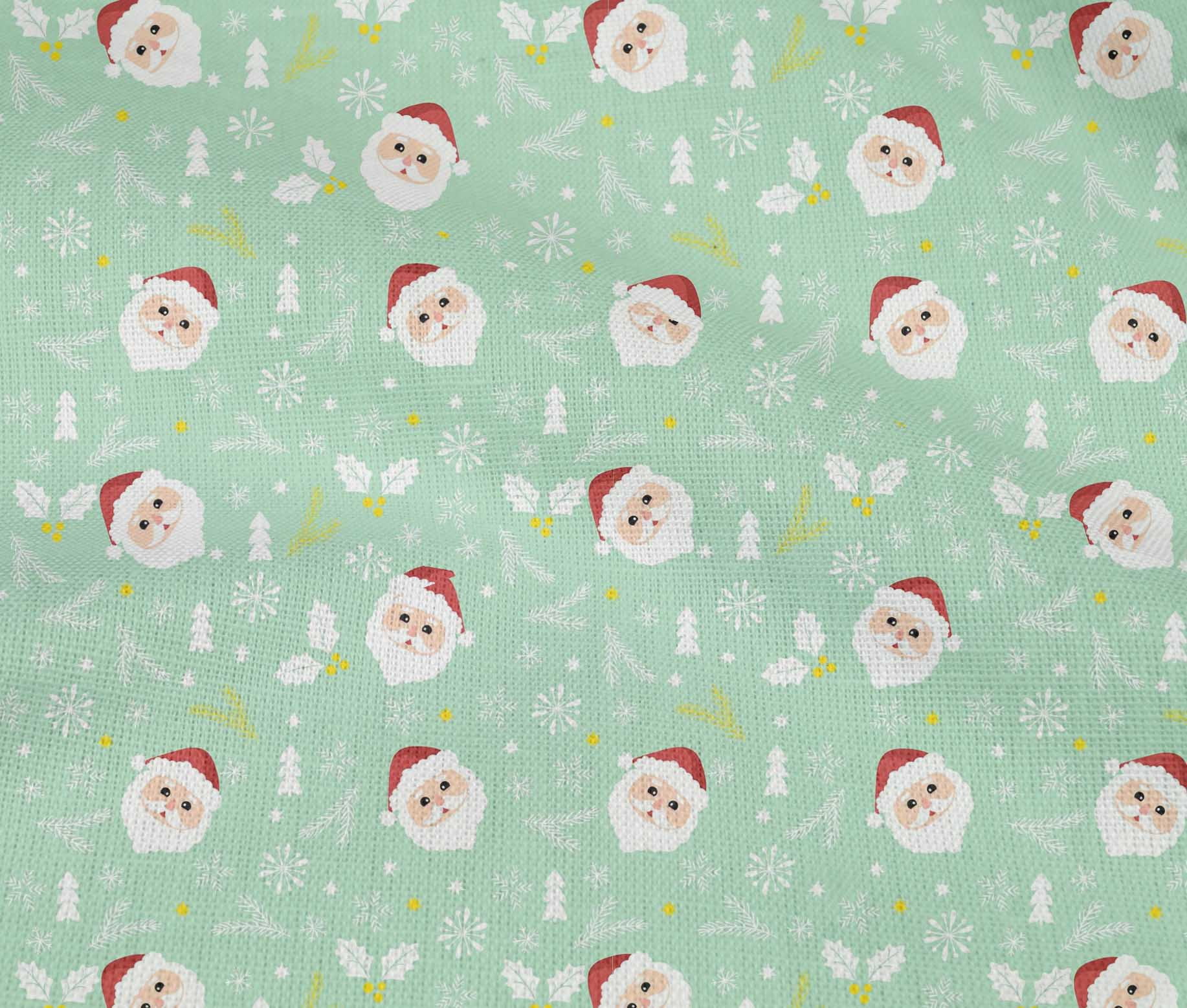 oneOone Cotton Flex Light Mint Green Fabric Christmas Fabric For Sewing Printed Craft Fabric By The Yard 40 Inch Wide