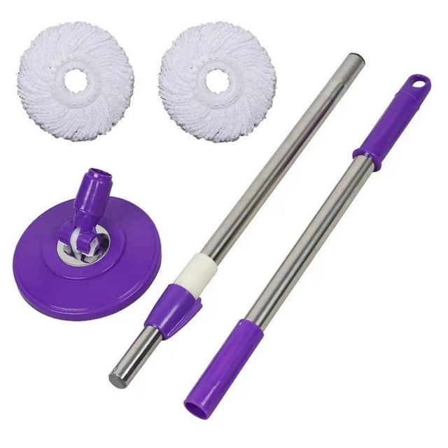Spin Mop Kit compatible with 363°Rotating Head Easy Spinning Stainless Steel Mop Bucket with Adjustable Handle Base Heads Household Cleaning Accessories for Home Office