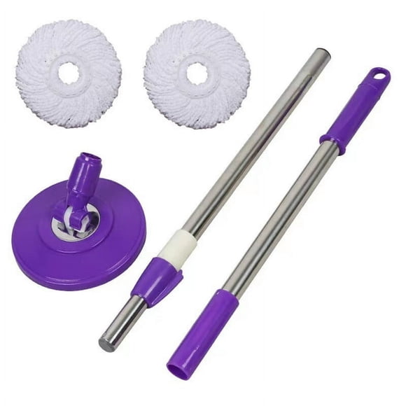 POINTERTECK Spin Mop Kit compatible with 363°Rotating Head Easy Spinning Stainless Steel Mop Bucket with Adjustable Handle Base Heads Household Cleaning Accessories for Home Office